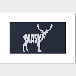 Moose, Alaska (white) Posters and Art